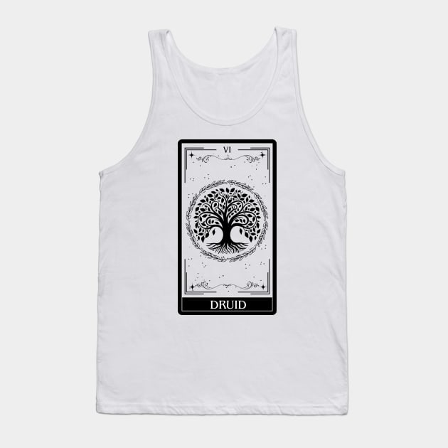 Druid Tarot Card D&D Nat 20 Dungeons & Dragons T-Shirt Black Tank Top by JaeSlaysDragons